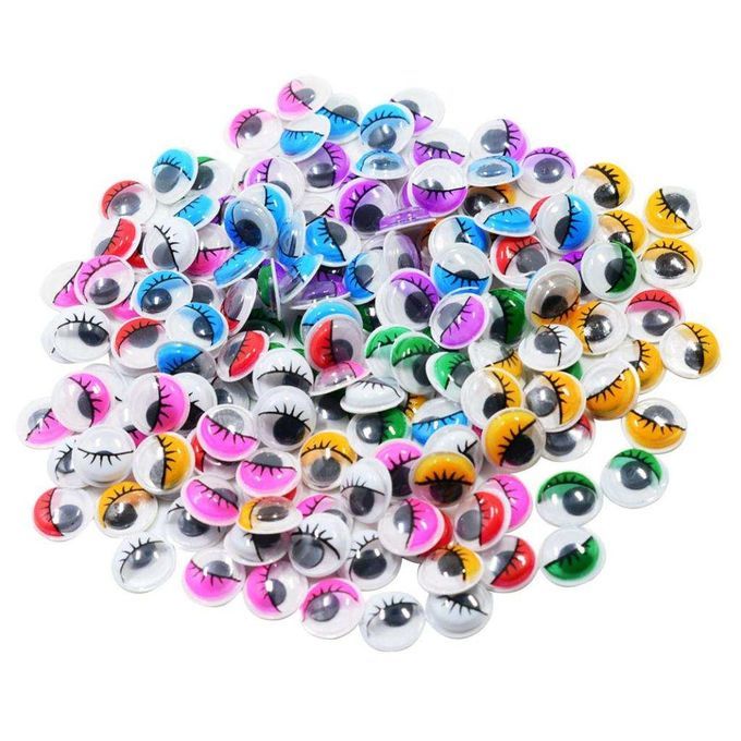 168x SELF ADHESIVE Google Wiggly Eyelash Eyes Embellishments Kids