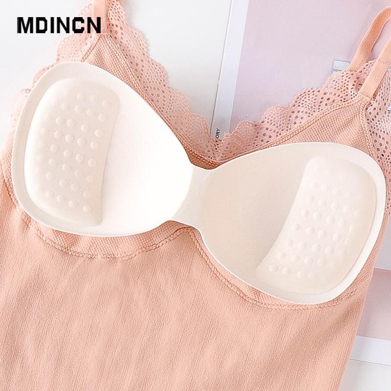 Sleeveless Lace T-shirts Women's Thermal Underwear Women's Top Underwear Sleeveless Padded Camilled For Women