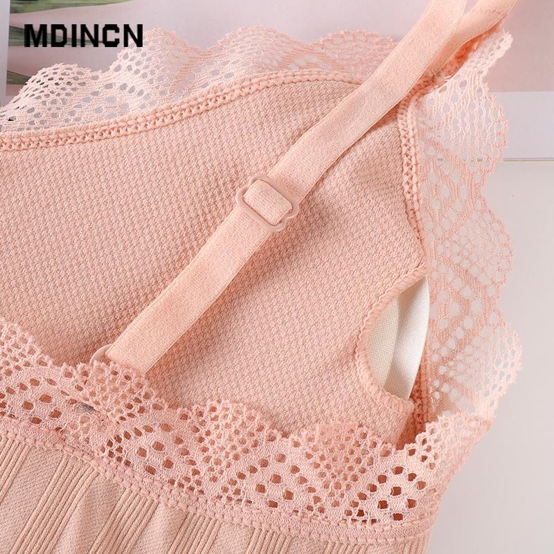 Sleeveless Lace T-shirts Women's Thermal Underwear Women's Top Underwear Sleeveless Padded Camilled For Women