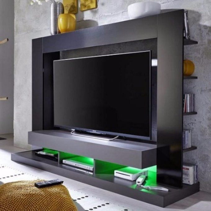 Stamford Entertainment Unit Black Gloss Fronts With Shelving  (Lagos Delivery Only)