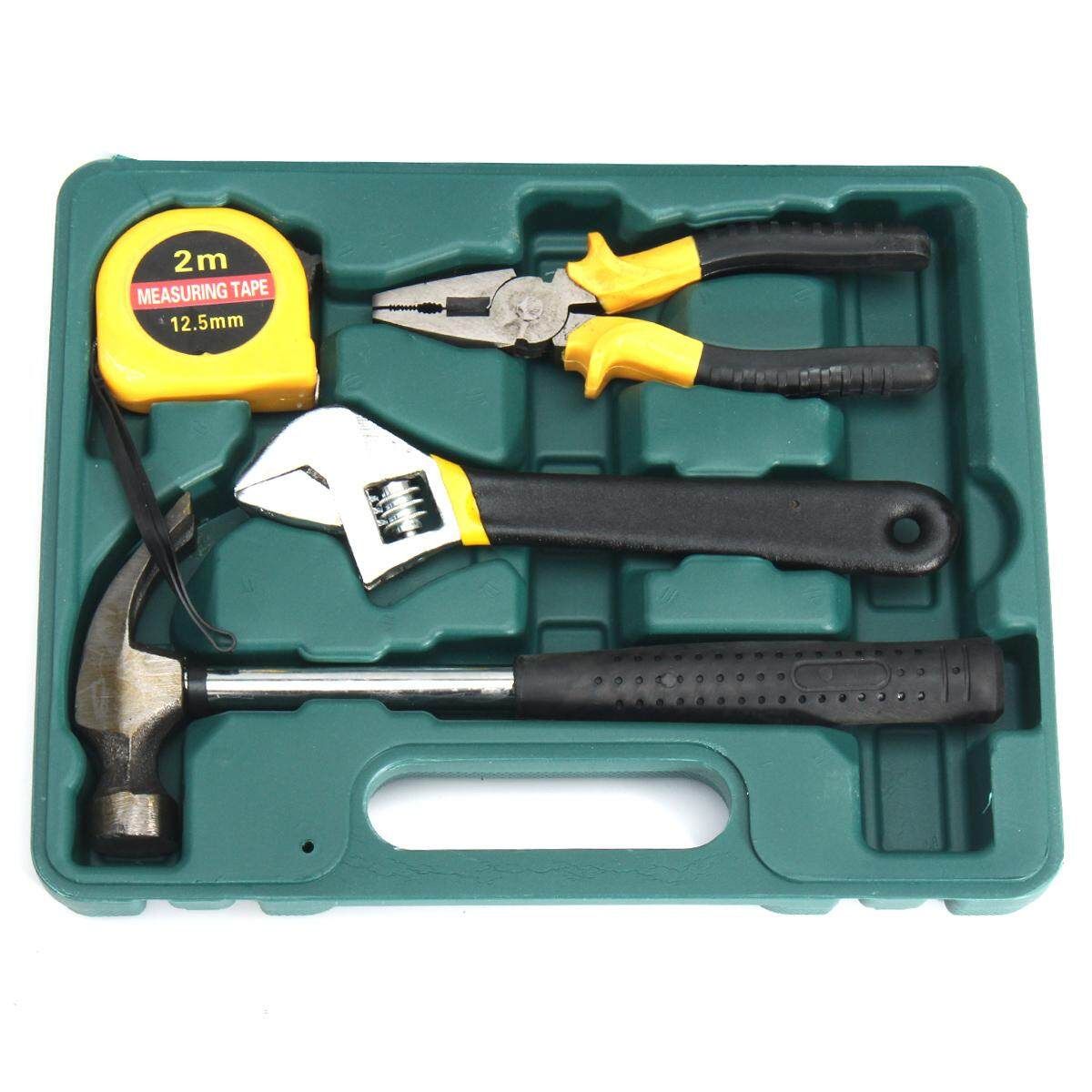 12Pcs Professional Basic Fix Repair Home Tools Set Hand Carry Tool Box Kit