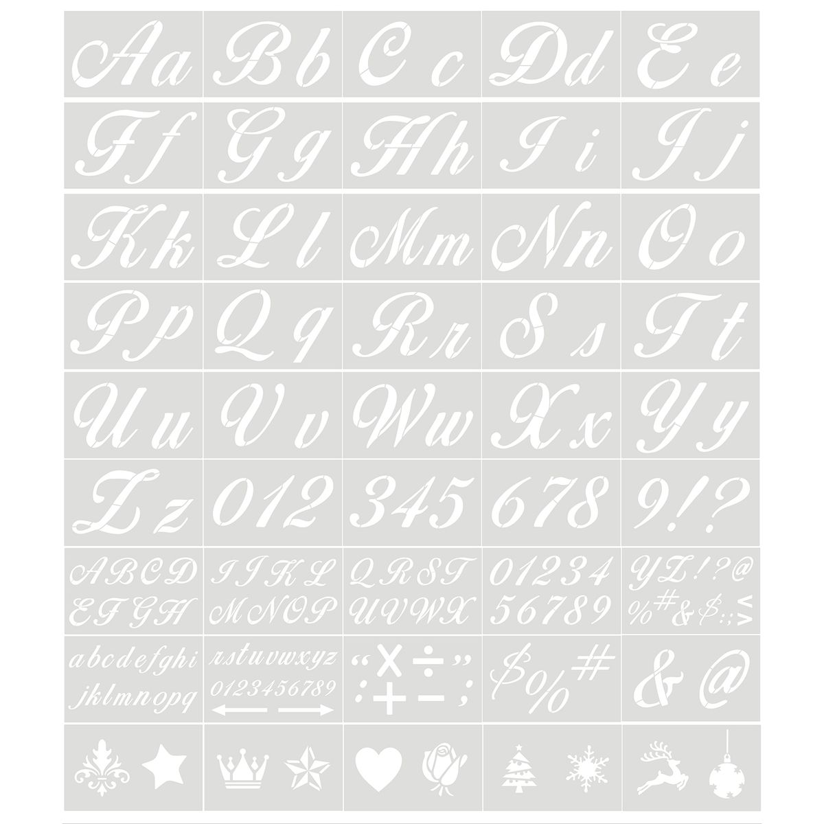 45PCS Stencils Letter And Number Template Reusable Washable