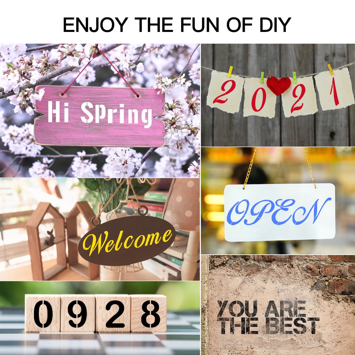45PCS Stencils Letter And Number Template Reusable Washable