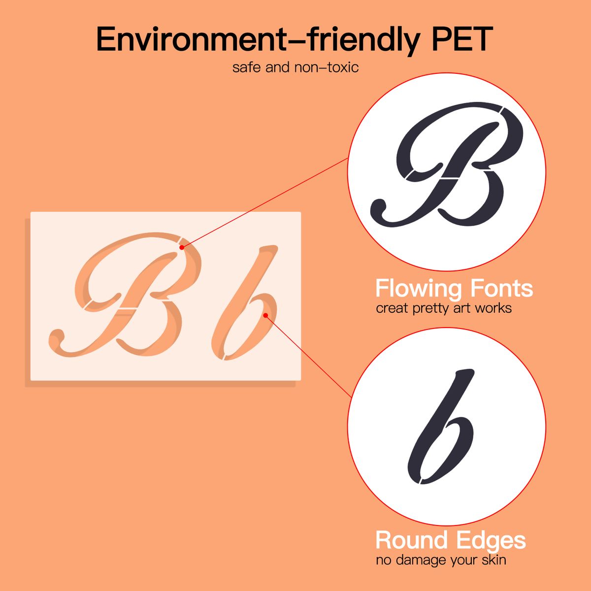 45PCS Stencils Letter And Number Template Reusable Washable