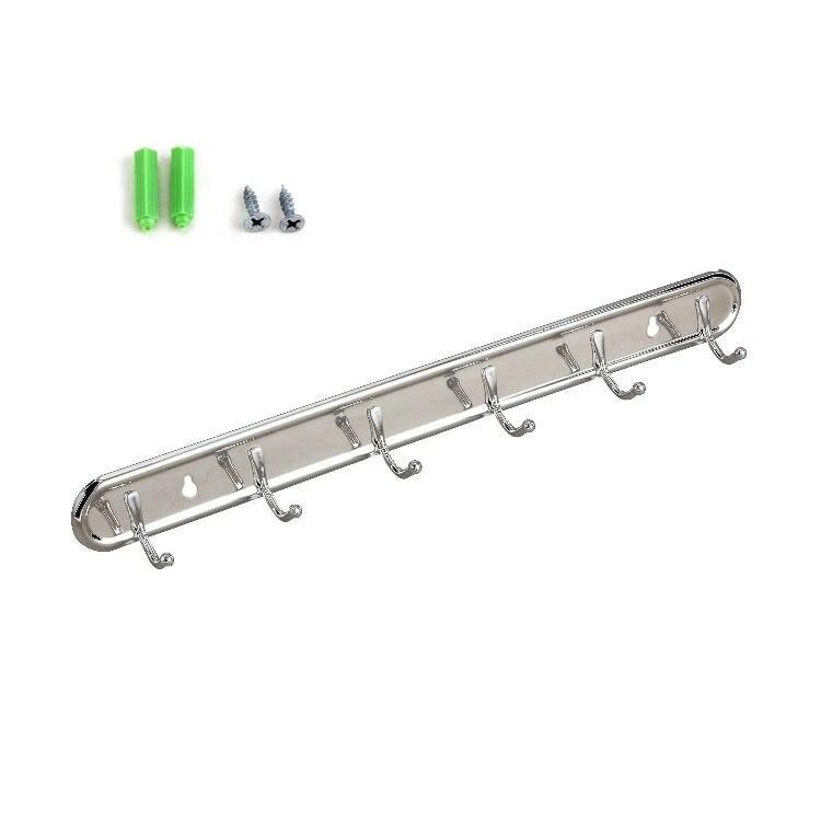 Metal Wall hangers Mounted 6 Hooks Coat Clothes Hat Towel Hanger Wall Door 15" Hanger Bathroom Bedroom Kitchen
