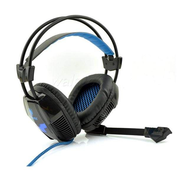 Comfortable Sades A30 Stereo Gaming Headphonee With Mic Blue LED Lights
