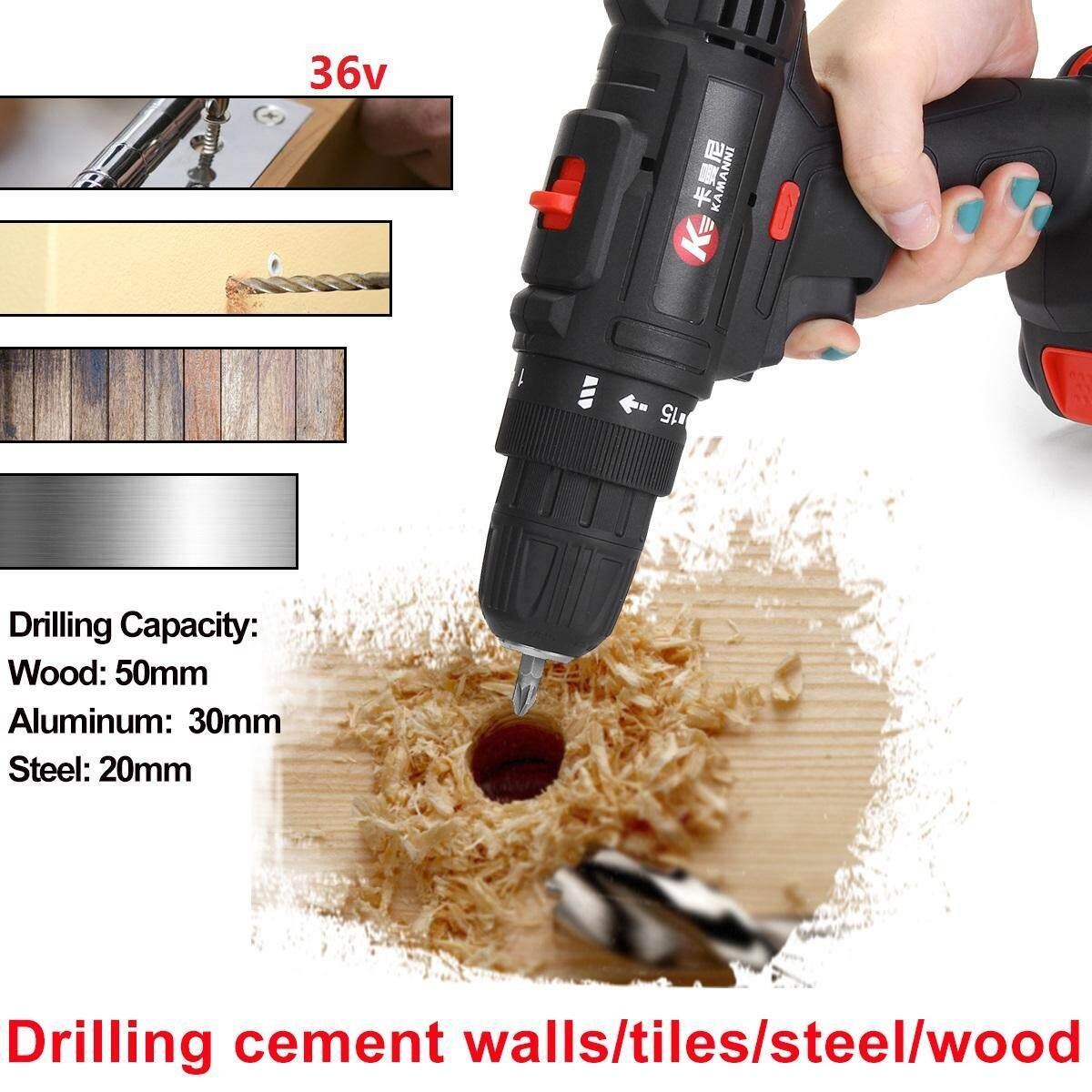 12V 7500mAh Cordless Electric Drill/Driver 2 Speed LED Lighting 1 X Ba*tery Tool-12V Red