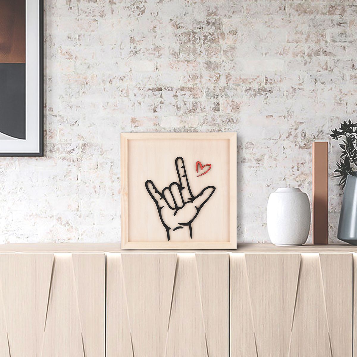 I Love You Sign Language Wooden Photo Frame Love Gesture
