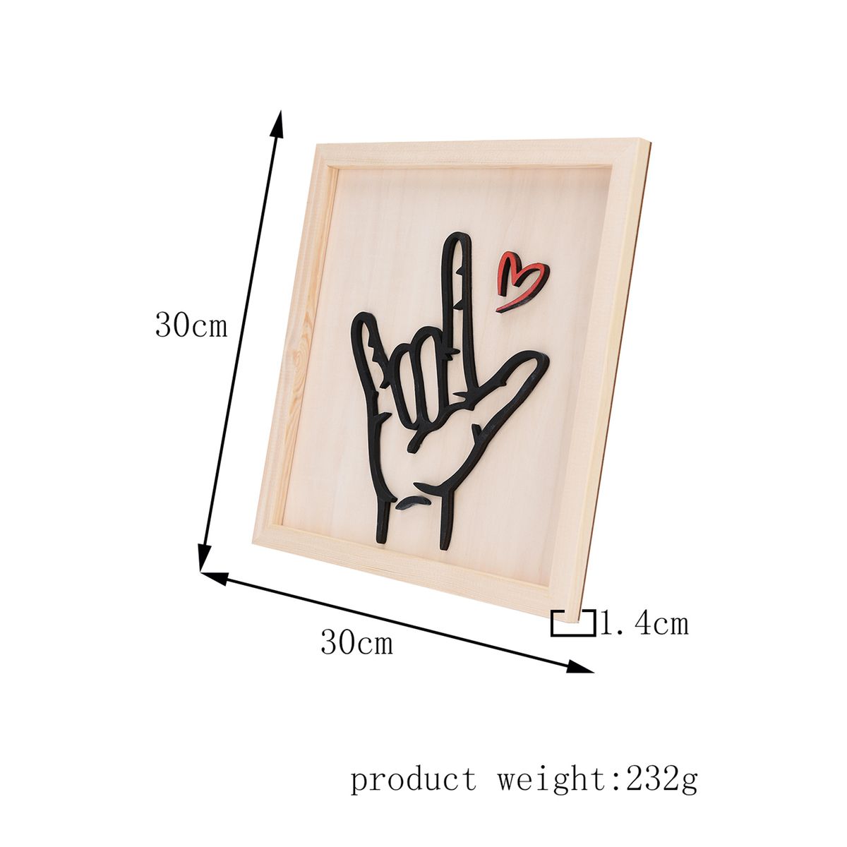 I Love You Sign Language Wooden Photo Frame Love Gesture