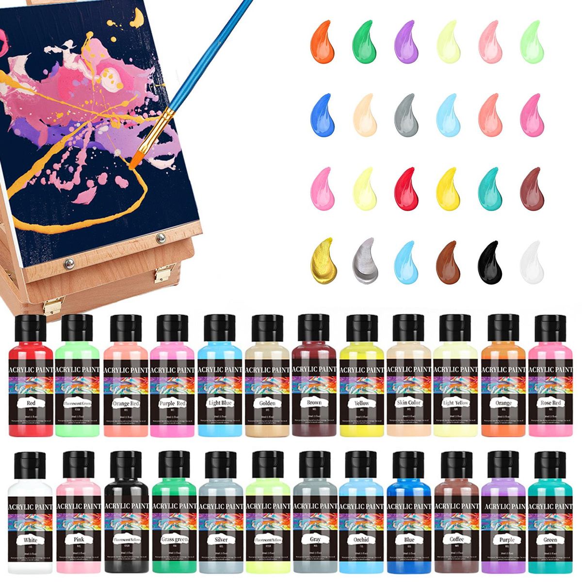 24x Acrylic Leather Paint Set Acrylic Paint Set Shoe Paint