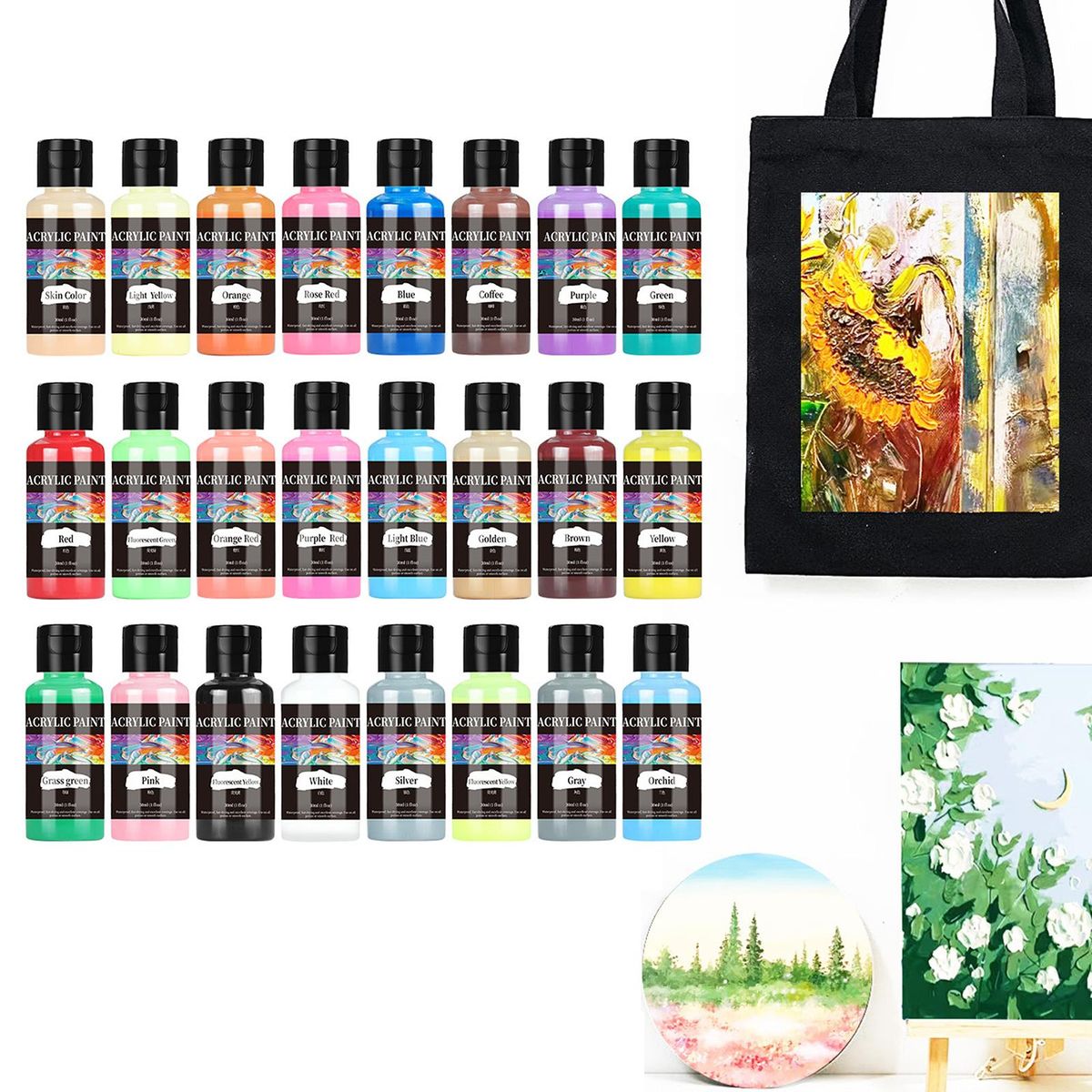 24x Acrylic Leather Paint Set Acrylic Paint Set Shoe Paint