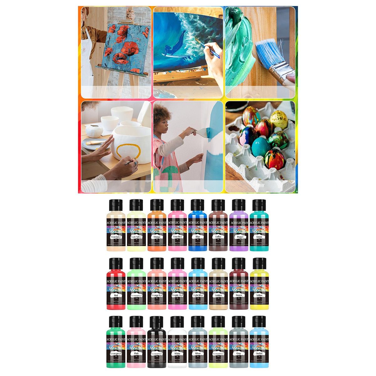 24x Acrylic Leather Paint Set Acrylic Paint Set Shoe Paint