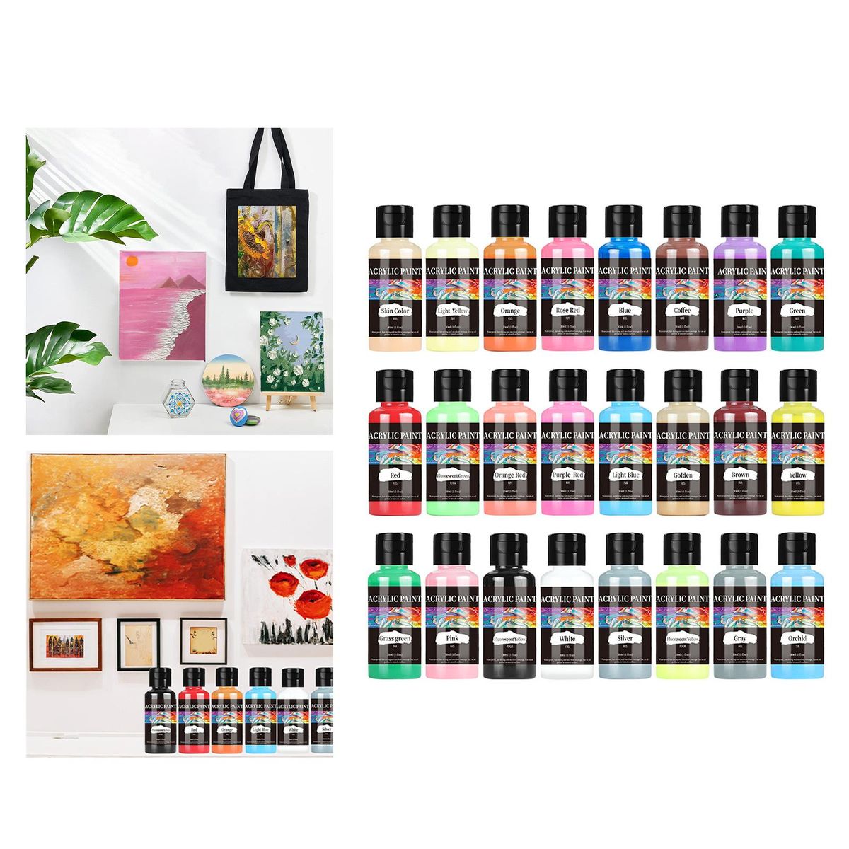 24x Acrylic Leather Paint Set Acrylic Paint Set Shoe Paint