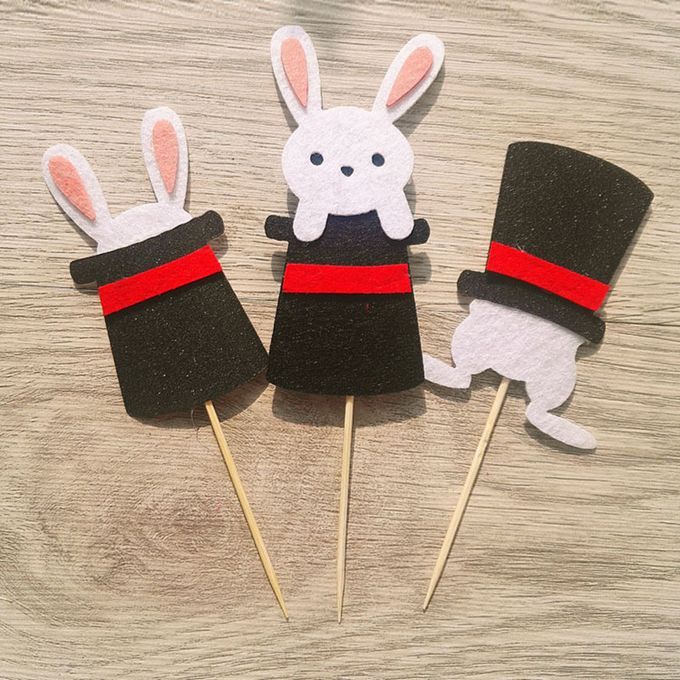 19 PCS Easter Rabbit Cake Flag Cake Topper Cake Cupcake Dess