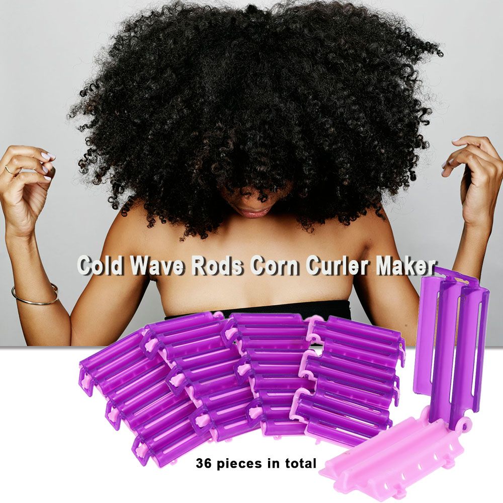 36 Pieces Cold Wave Rods Corn Curler Maker Hairdressing Clip