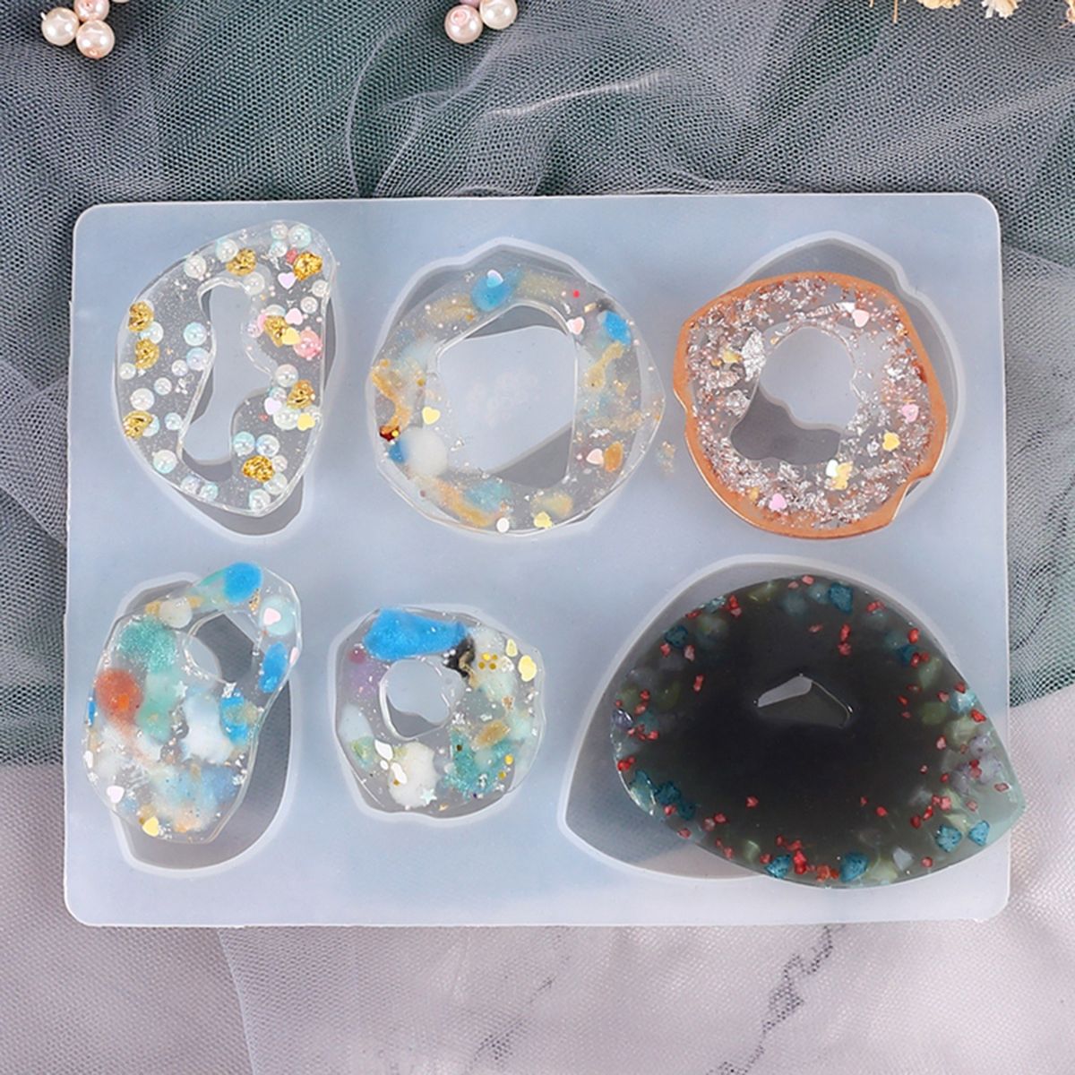 Silicone Mold Stone Pendant DIY Resin Craft Epoxy Mould