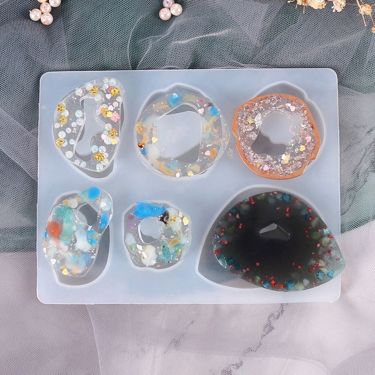 Silicone Mold Stone Pendant DIY Resin Craft Epoxy Mould