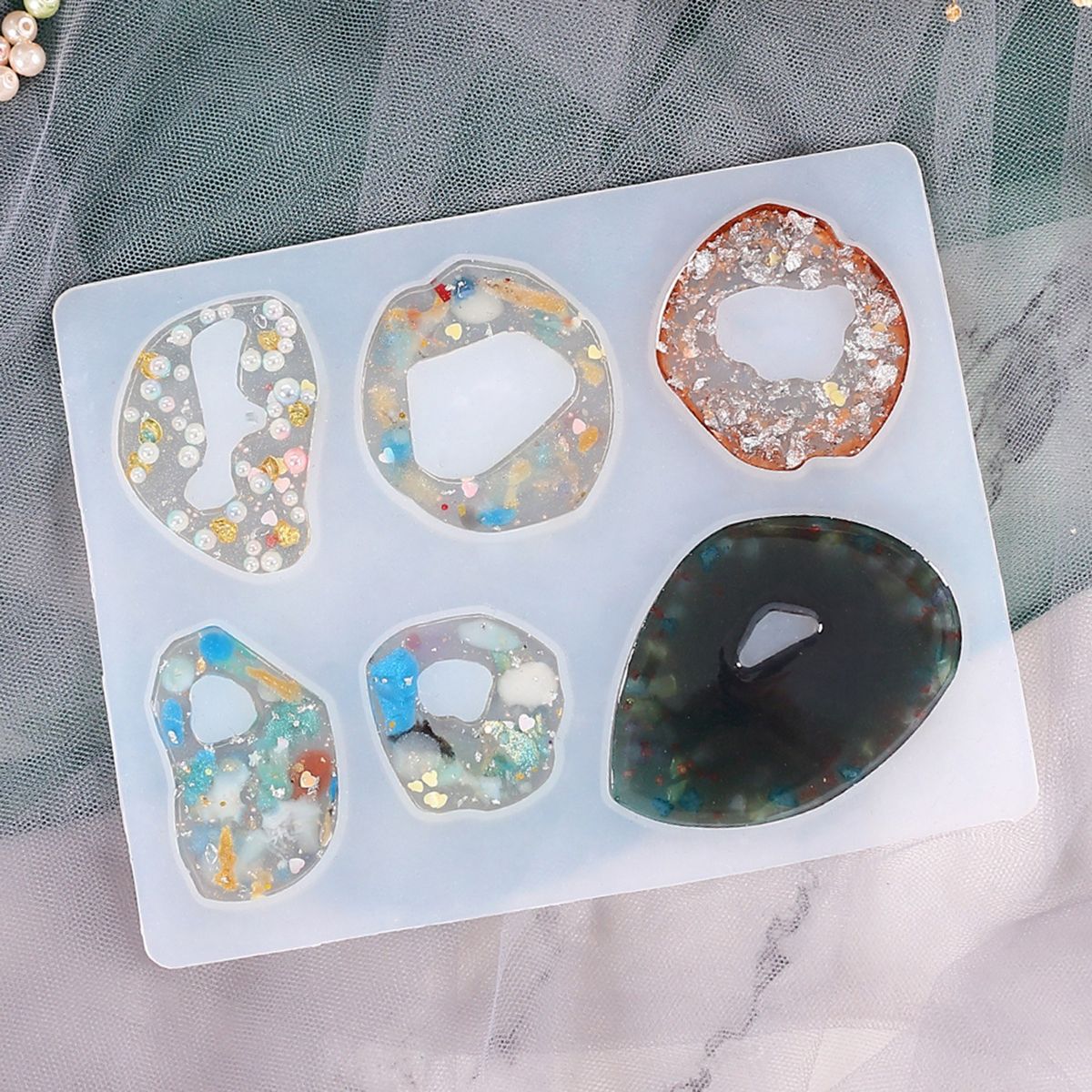 Silicone Mold Stone Pendant DIY Resin Craft Epoxy Mould