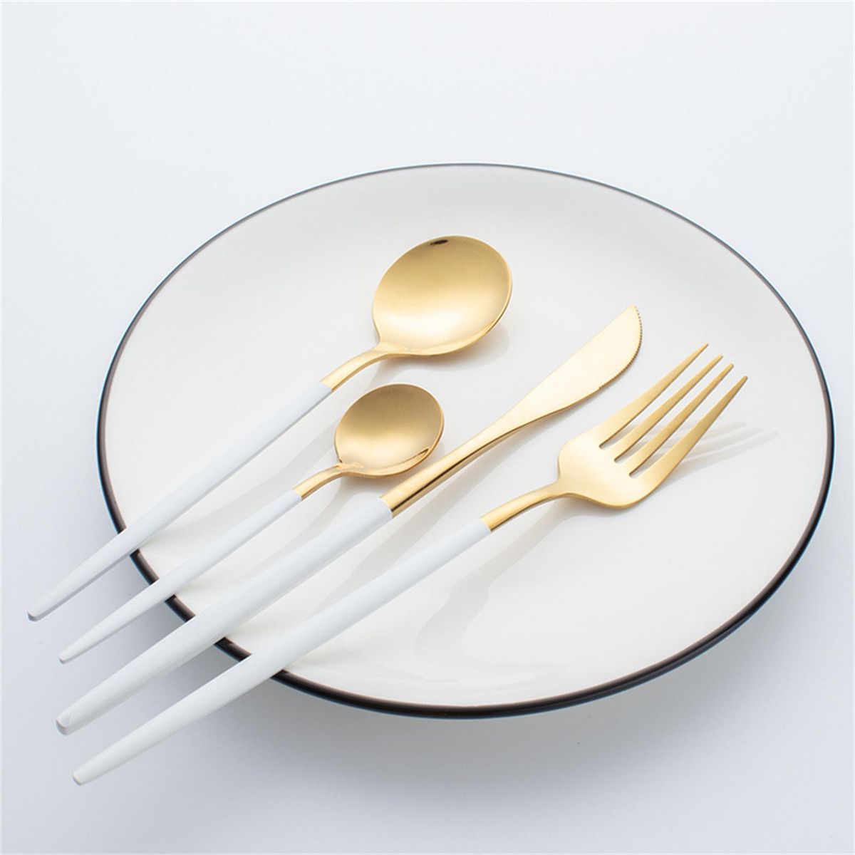 24PCS Stainless Steel Cutlery Set Elegant Mirror Polished