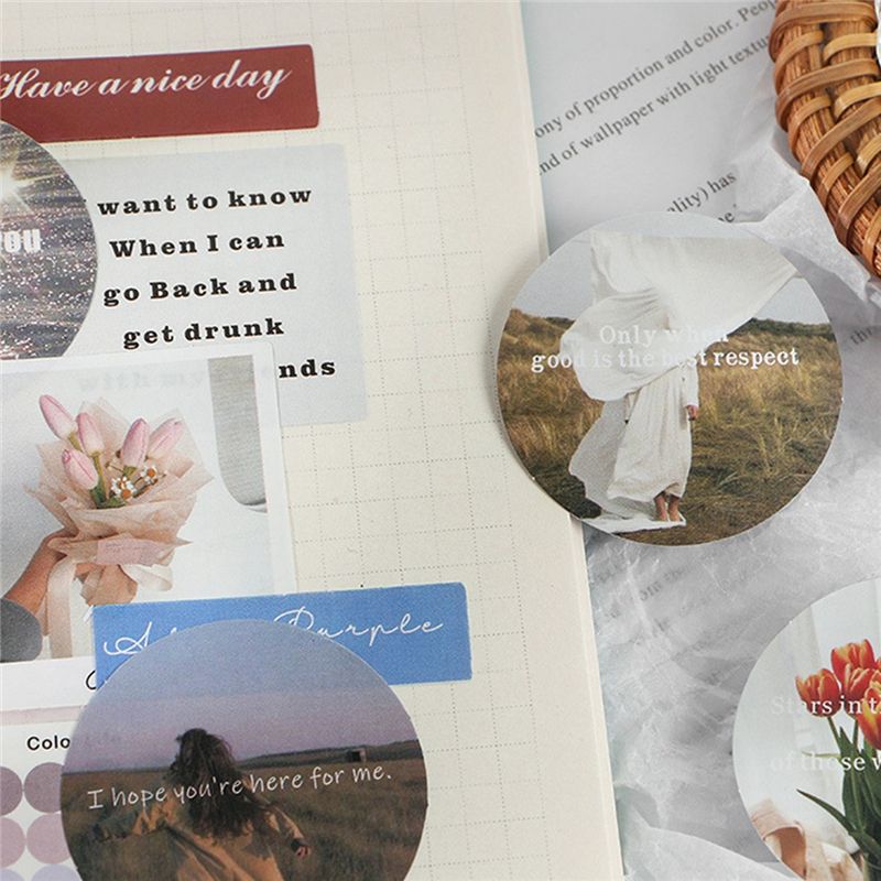 160Pcs Ins Style Dots Flowers Mini Box Stickers Planner