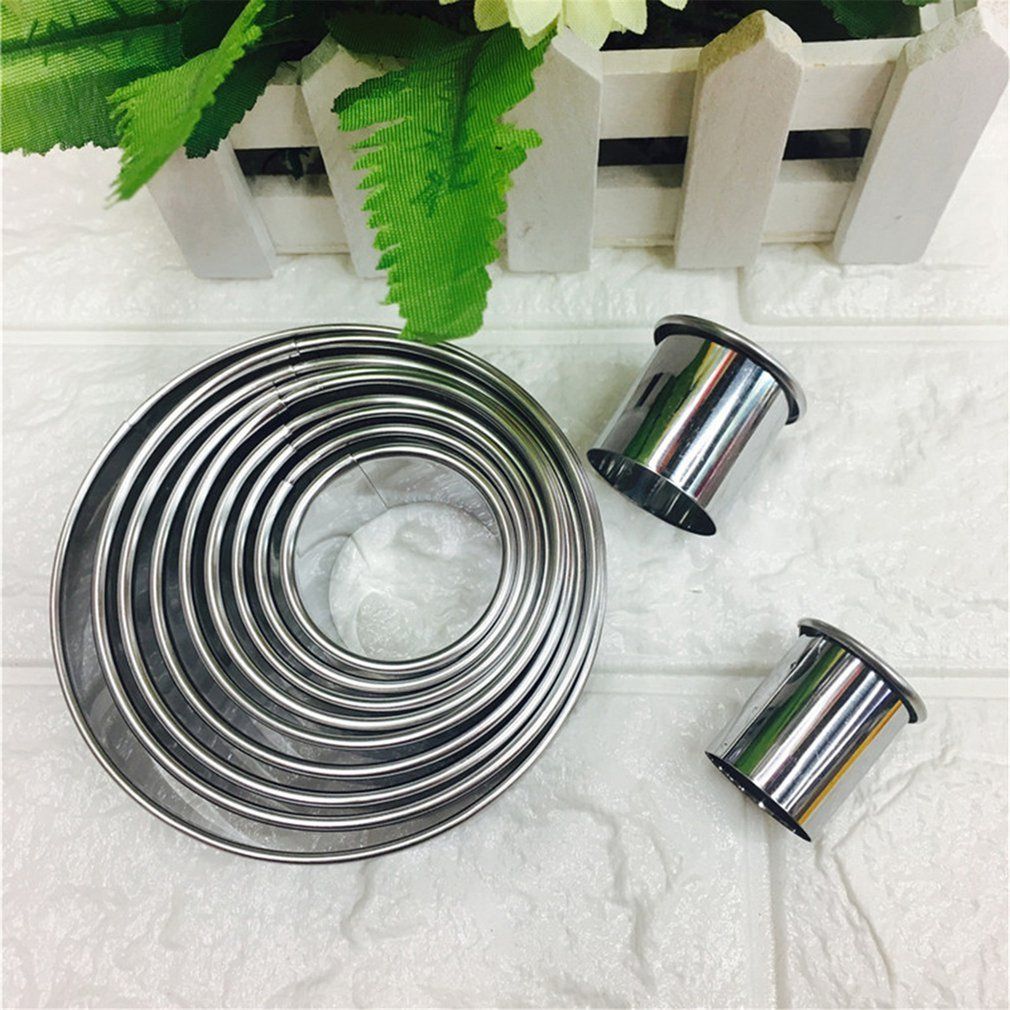 11Pcs/Set Round Shape Cutting Molds Stainless Steel Mousse Cake Ring Mold Biscuit Donuts Cutter Decorating Tools