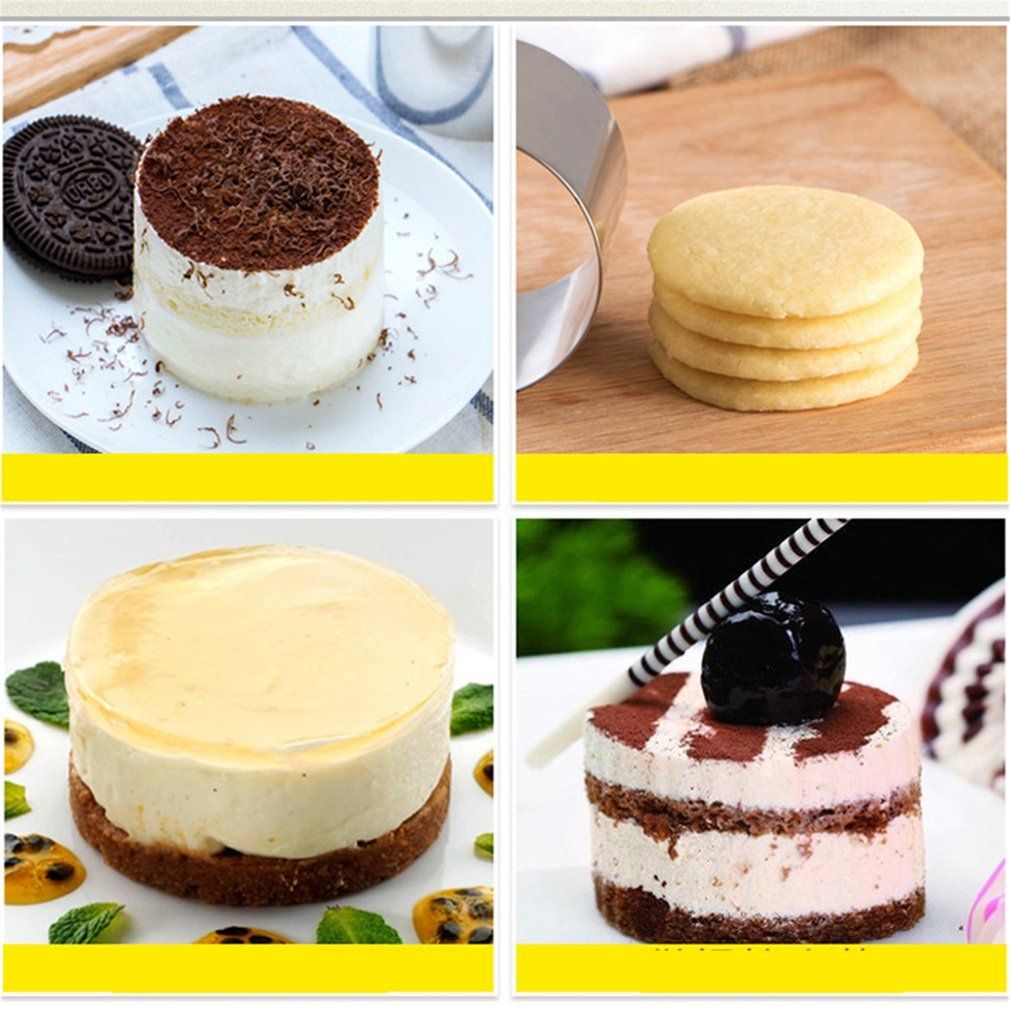 11Pcs/Set Round Shape Cutting Molds Stainless Steel Mousse Cake Ring Mold Biscuit Donuts Cutter Decorating Tools