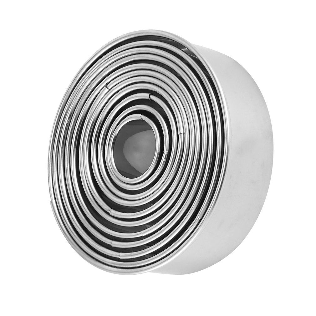 11Pcs/Set Round Shape Cutting Molds Stainless Steel Mousse Cake Ring Mold Biscuit Donuts Cutter Decorating Tools