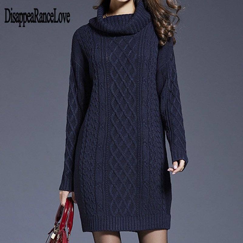 Sweater Dress Women Winter Clothes Loose Long Sleeve Oversize Jumper Shirt Tops Dress Robe Pull 2019 New Autumn Pullover(#White)