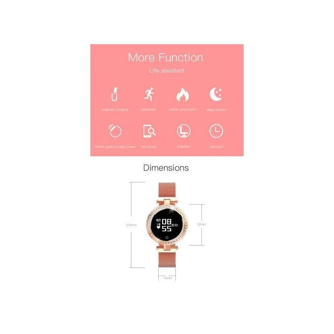 Ready StockWomen Smart Bracelet Bluetooth Waterproof Low-power Consumption 24 Hours Ongoing Heart Rate Monitor Sport Fitness Smart Watch