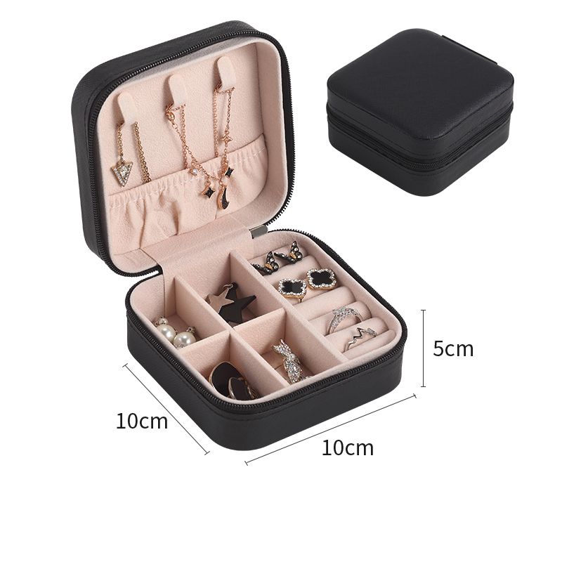 Portable Travel Mini Jewelry Box-Black