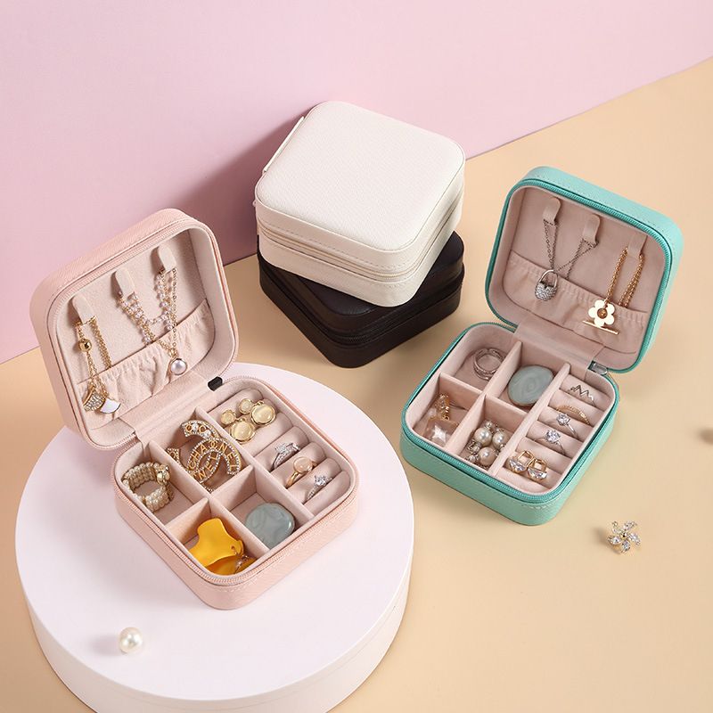Portable Travel Mini Jewelry Box-Black