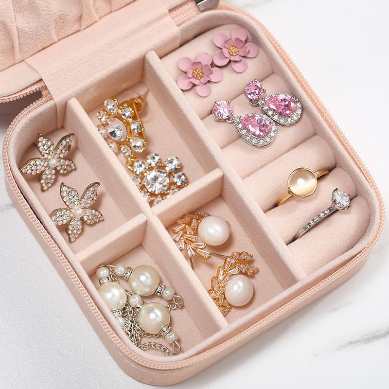 Portable Travel Mini Jewelry Box-Black