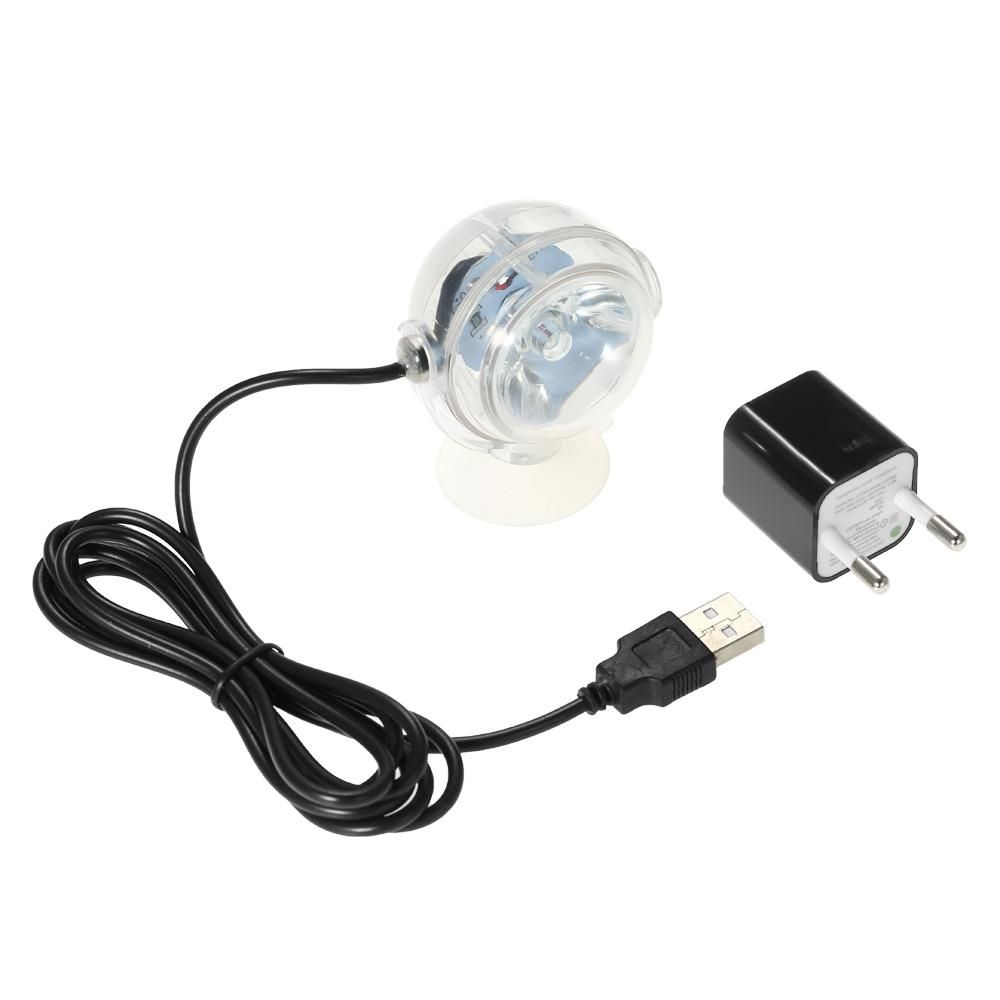 Aquarium Waterproof LED Spotlight Submersible Light Convex Lens Design with Suction Cup Fish Tank Decorative Light Color Changing