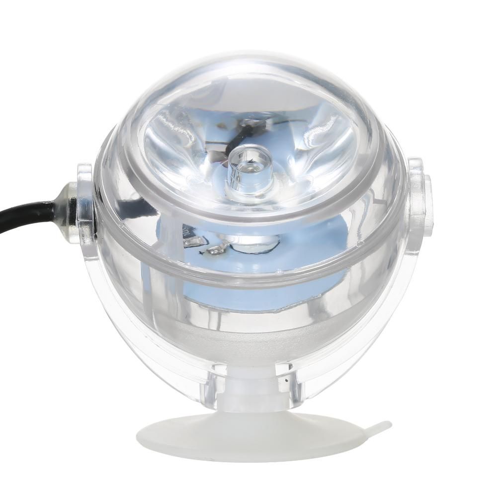 Aquarium Waterproof LED Spotlight Submersible Light Convex Lens Design with Suction Cup Fish Tank Decorative Light Color Changing