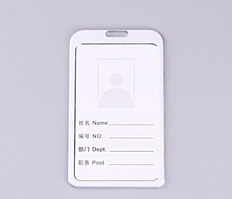 1PCS Employee Id Card Holder Case Aluminium Women Men Name ID Credit Card Cover Metal Work Identity Badge ID Business Case