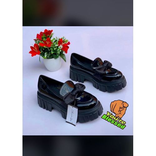 Quality Female Bow Tie Boot Shoe - Black