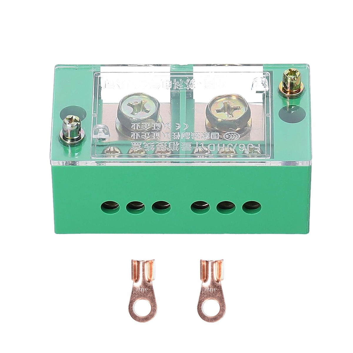 60A 600V Portable Junction Box Household Multifunctional Wire Splitter Wire Terminal Junction Box with 2 Copper Lugs