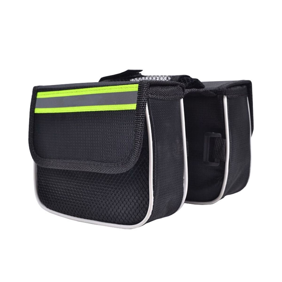 Bicycle Frame Bag With Cell Phone Pouch Reflective Strip