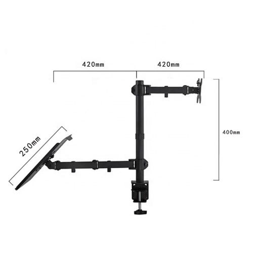 Adjustable Computer TV Dual Monitor & Laptop Holder Arm Desk Mount Stand