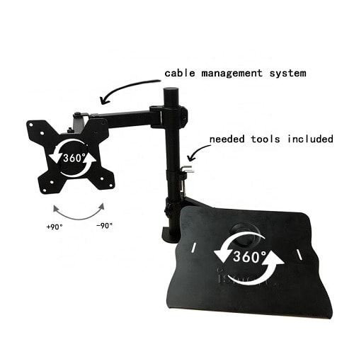 Adjustable Computer TV Dual Monitor & Laptop Holder Arm Desk Mount Stand