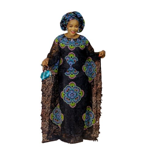 Fully Stoned Cordlace Boubou Gown
