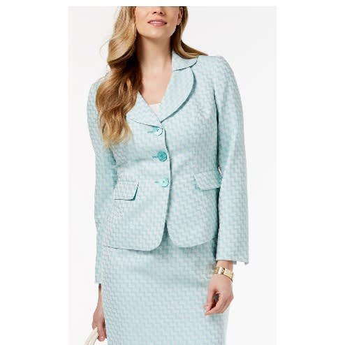 Petal-Collar Skirt Suit-Spa