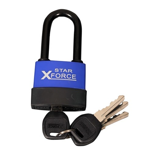 XForce Star Weatherproof Padlock - Blue & Black