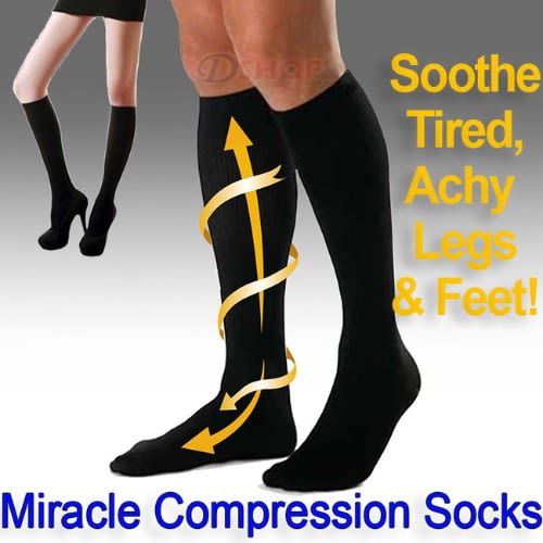 New Miracle Socks As Seen On Tv Black Unisex Pain Relieving Socks