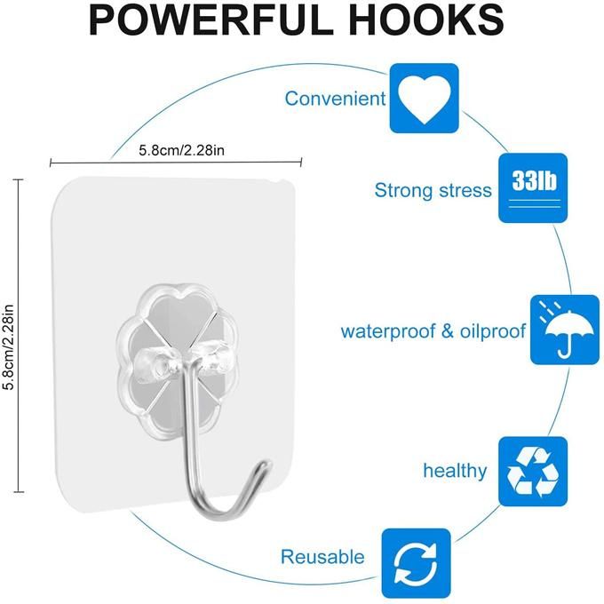 20 Pieces Of Thickened And Strong Traceless Storage Hooks