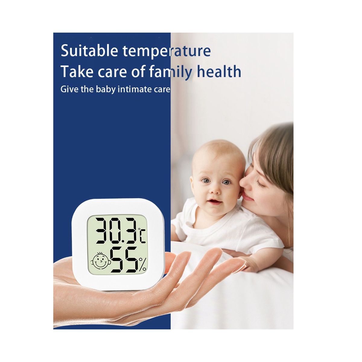 Temperature and Humidity Meter Indoor Office Electronic  Digital Measurement Temperature Four-Color
