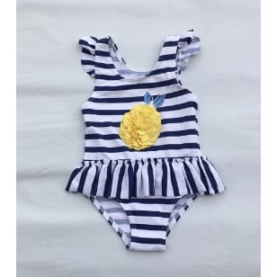 Stripy Swimwear With Rose
