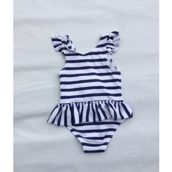 Stripy Swimwear With Rose