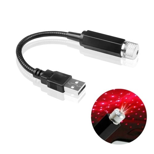 USB Led Car Interior Roof Night Light - Red