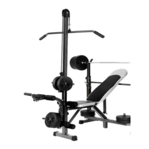 Bench Press With Lat Pull & 50kg Barbell